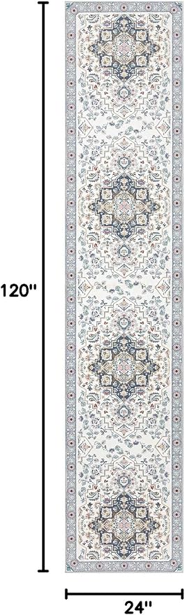 Phantoscope Washable Runner Rug 2'x10' Non-Slip, Vintage Boho Hallway Rugs - Image 2
