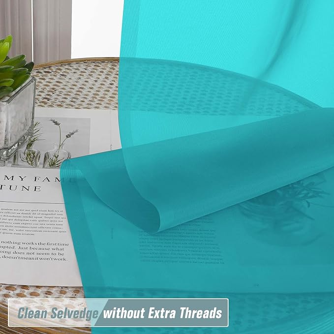 Valances for Windows 14 inch Length 2 Panels, Small Voile Sheer Curtains for - Image 5