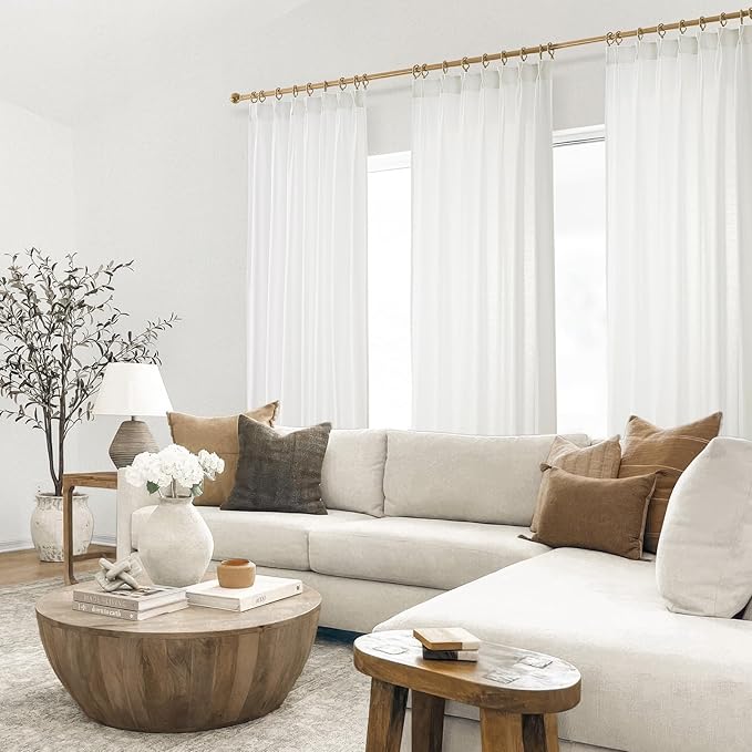 Topfinel 108 Inches Long Pinch Pleated Semi Sheer Curtains - Image 6