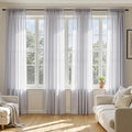 MIULEE Greyish Lilac Sheer Curtains 90 Inches Long, 4 Panels Set, Rod Pocket by MIULEE