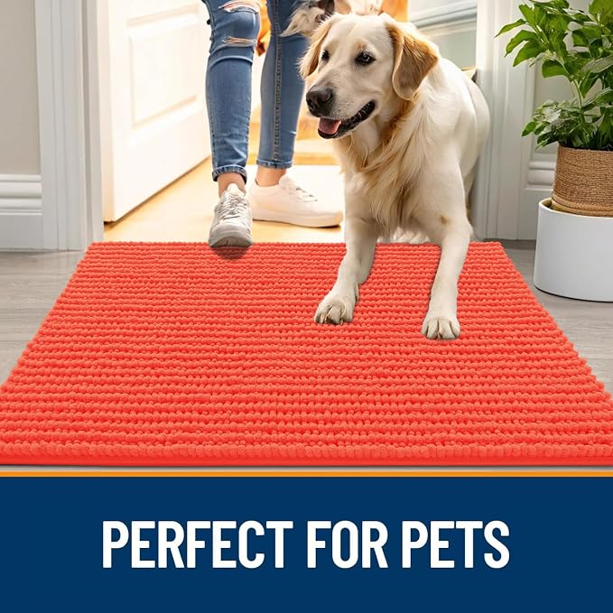OLANLY Dog Door Mat for Muddy Paws 59x20, Ultra Absorbent Chenille Mud Doormat - Image 6