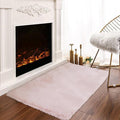 Latepis Light Pink Small Faux Rabbit Rug 2x3 Washable Furry Rugs Soft Fluffy by Latepis