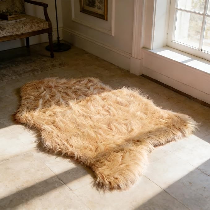 Ultra Soft Faux Fur Rug, Fluffy Shaggy 2 x 3 Ft Sheepskin Fur - Image 4