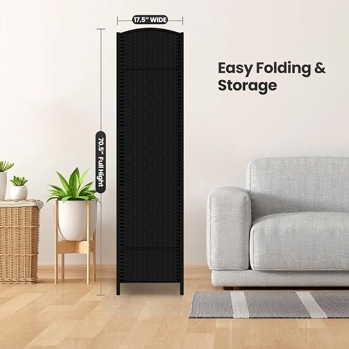 8 Panel Room Divider, 6Ft Folding Privacy Screen, Tall - Image 7