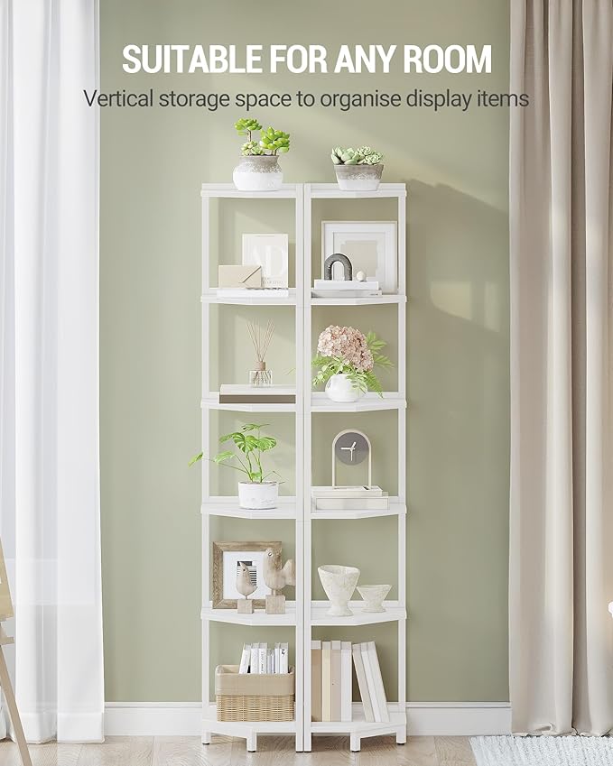 Hzuaneri Corner Shelf Stand, Corner Bookshelf, Storage Standing Shelf Unit - Image 6