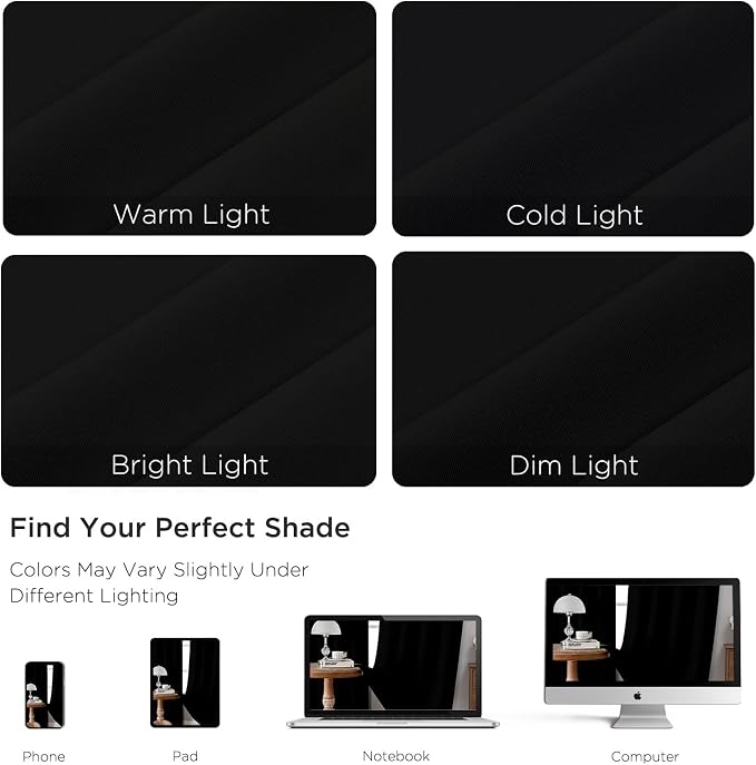 CUCRAF Black Blackout Curtains 90 inch Length 2 Panels Set, Rod Pocket Room - Image 4