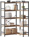 Casaottima Corner Book Shelf, 5 Tier Reversible Bookshelf by Casaottima