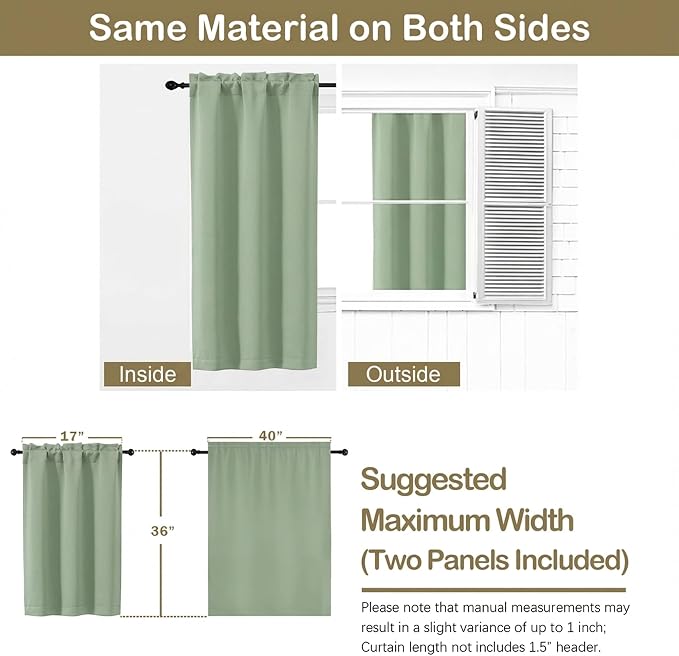 OVZME Light Green Blackout Curtains - Image 2
