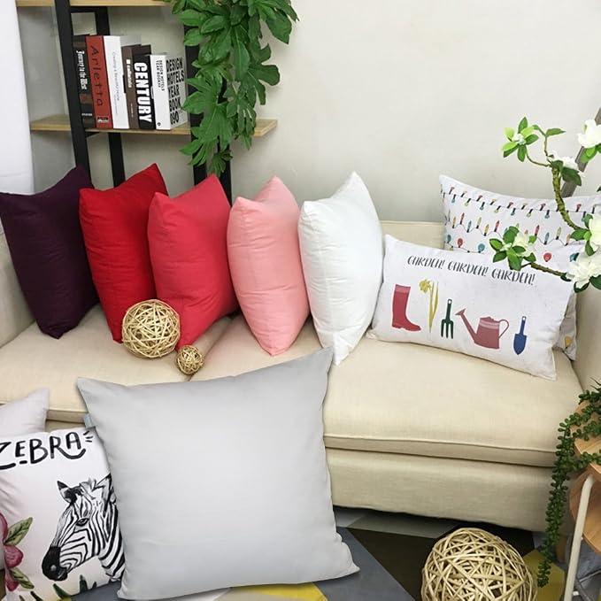Thmyo 4-Pack 100% Cotton Comfortable Solid Decorative Throw Pillow Case Square - Image 5