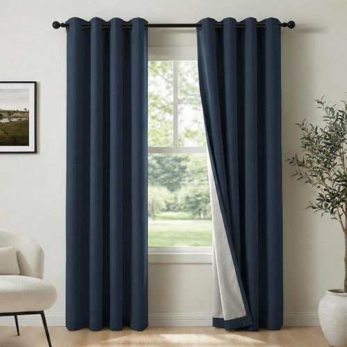 100% Blackout Shield Linen Blackout Curtains by 100BlackoutShield