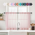 Blush Pink Sheer Curtains Tier 30 Inches Length 2 Panels, Light Filtering by Home