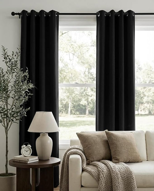 100% Blackout Shield Linen Blackout Curtains - Image 2