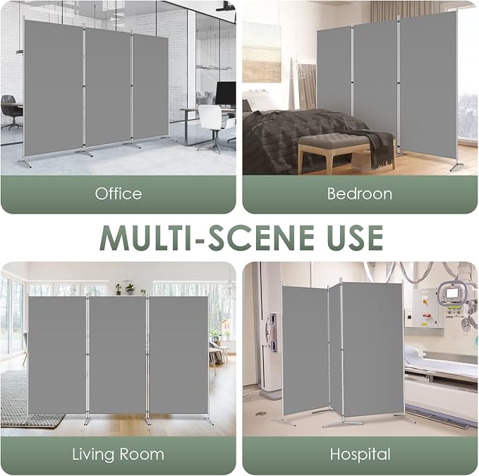 RANTILA 3 Panel Room Divider, 6 Ft Tall Folding Privacy Screen Freestanding - Image 7