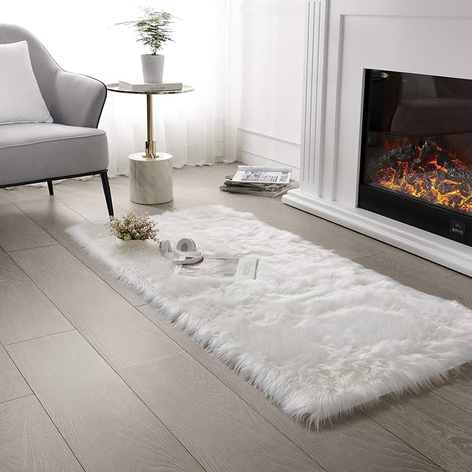 SERISSA Soft Faux Sheepskin Fur Area Rug Fluffy Rug by SERISSAHomeDecorCollection