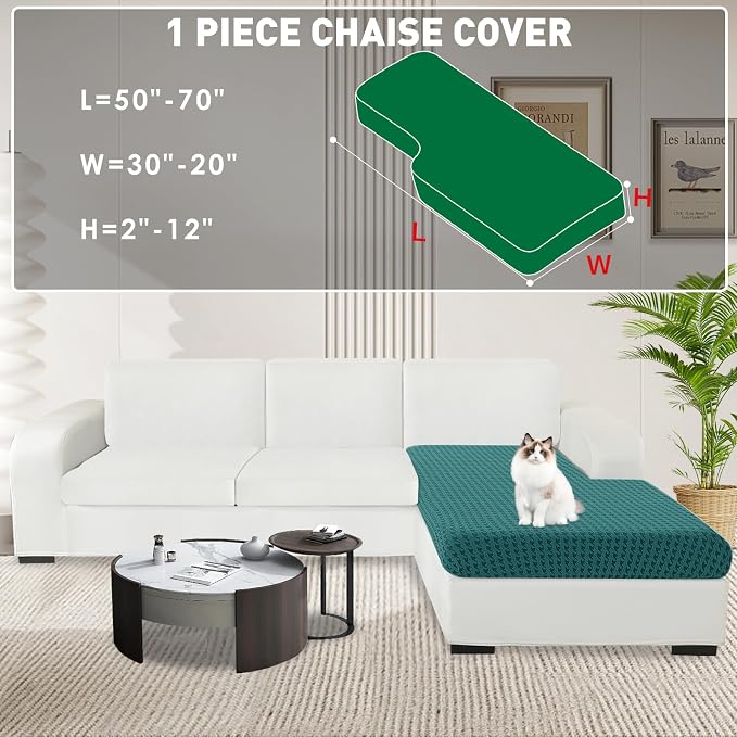 MAXIJIN Couch Cushion Covers for Sectional Sofa, Stretch Sofa Cushion Cover - Image 2