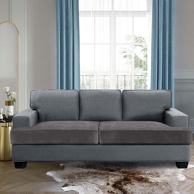 H.VERSAILTEX Stretch Velvet 2 Piece T Cushion Sofa Slipcovers - Image 2