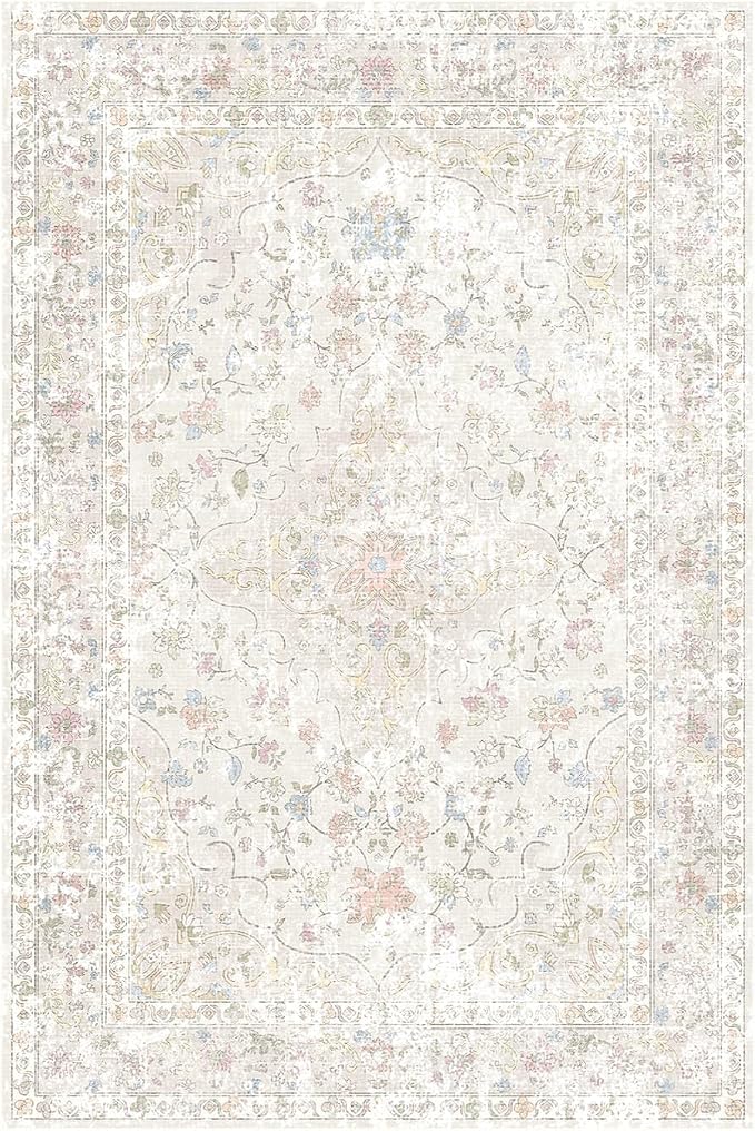 Area Rugs 6x9, Washable Beige Rugs - Image 4