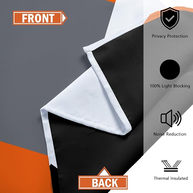 Tyrot Orange 100% Blackout Curtains - Image 5
