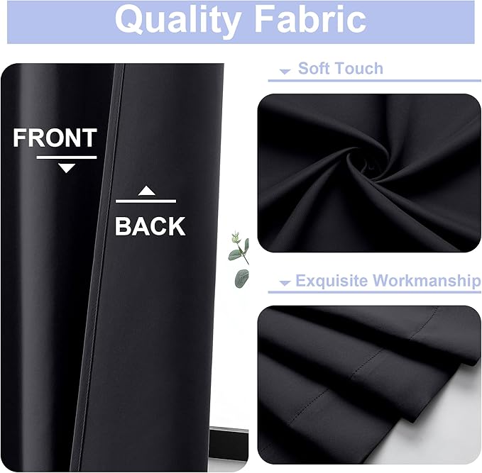 Simplebrand Ava Halloween Black Short 36 Inches Blackout Curtain 2 Panels Set - Image 3