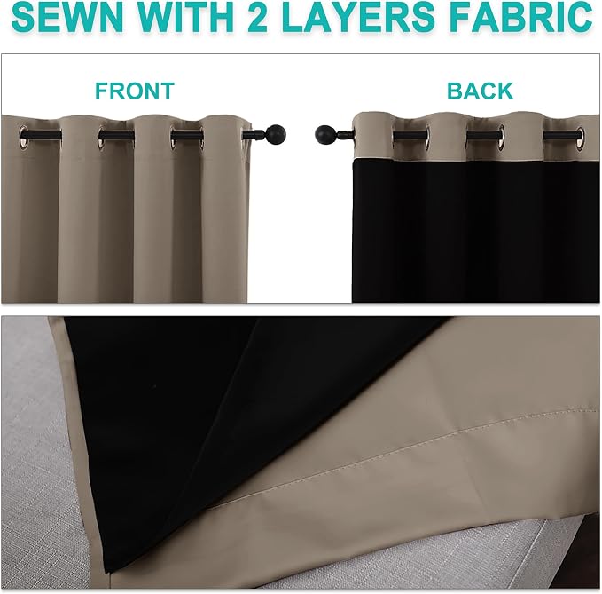 NICETOWN Total Shade Curtains and Draperies, Heavy-Duty Full Light Shading - Image 5