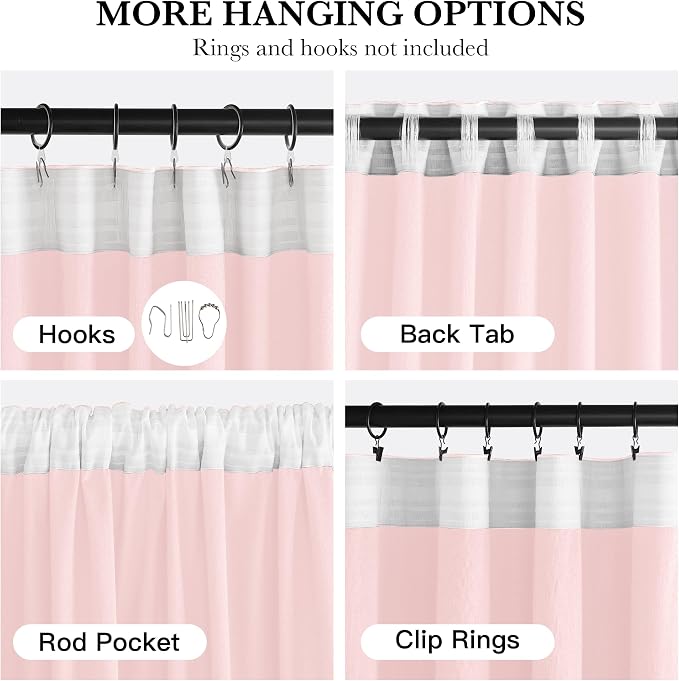 NICETOWN Pink Velvet Curtains 84 inch Long 2 Panels - Image 4