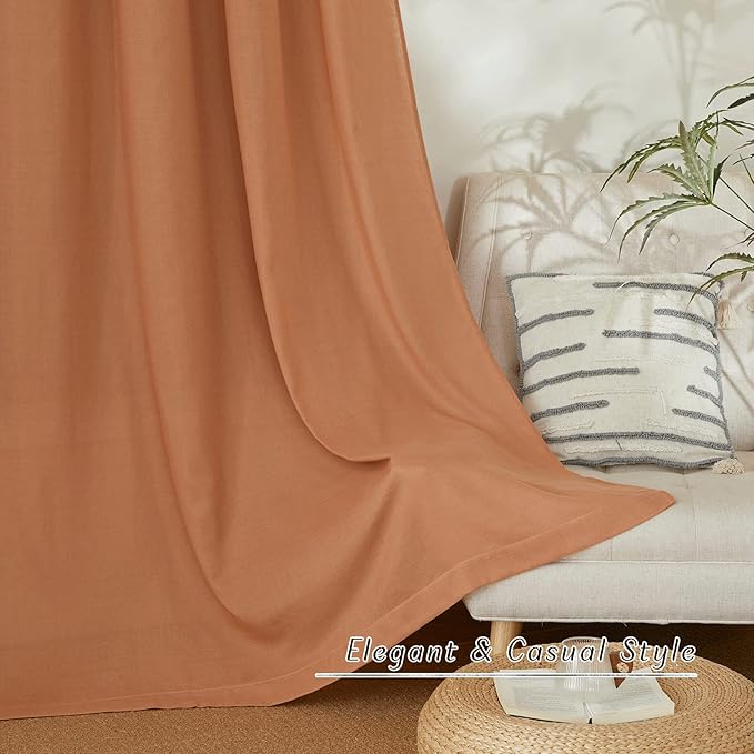 NICETOWN Rustic Linen 132 inch Long Curtains - Image 5