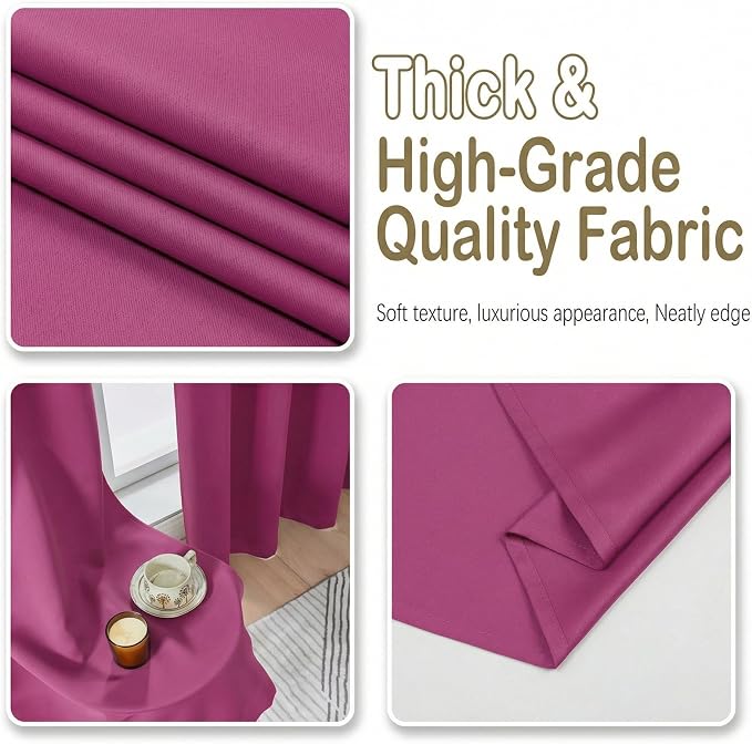 OVZME Hot Pink Short Blackout Curtains - Image 7
