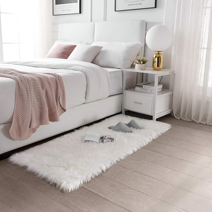 SERISSA Soft Faux Sheepskin Fur Area Rug Fluffy Rug - Image 2