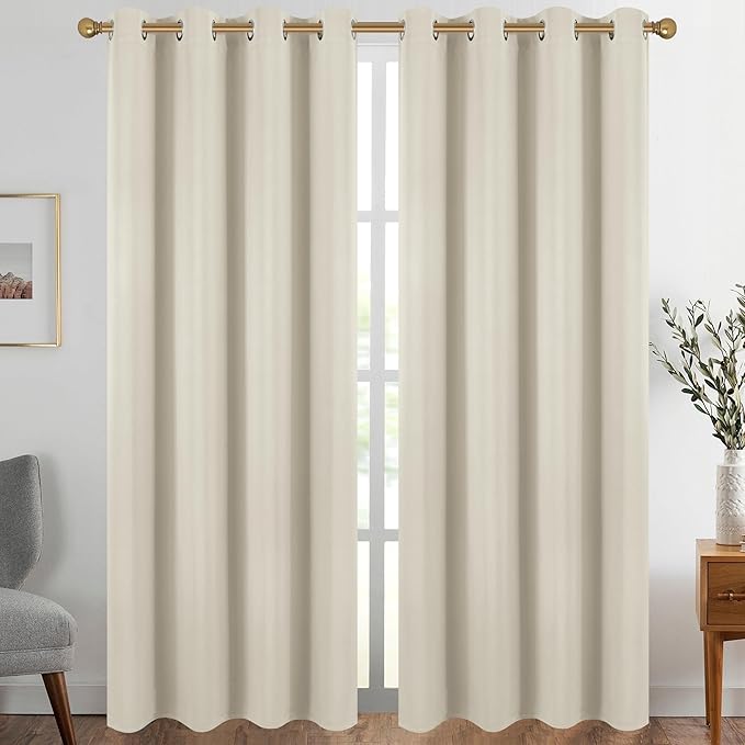 Diraysid Light Beige Grommet Blackout Curtains by Diraysid%2C+refresh+your+life
