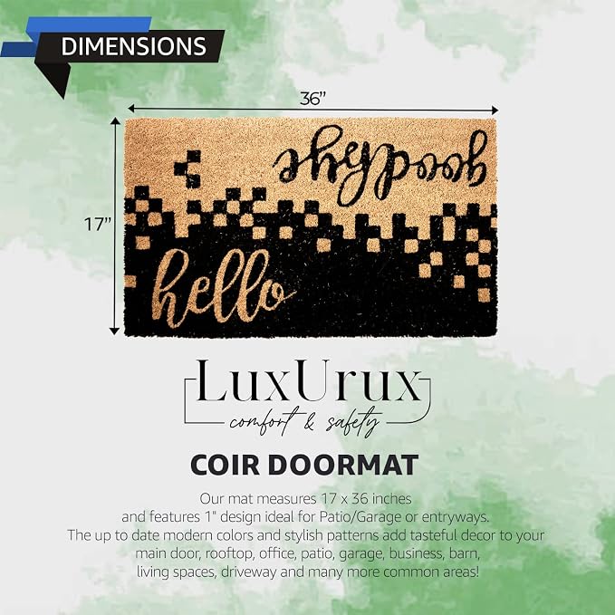 LuxUrux Welcome Mats Outdoor Coco Coir Doormat, - Image 2