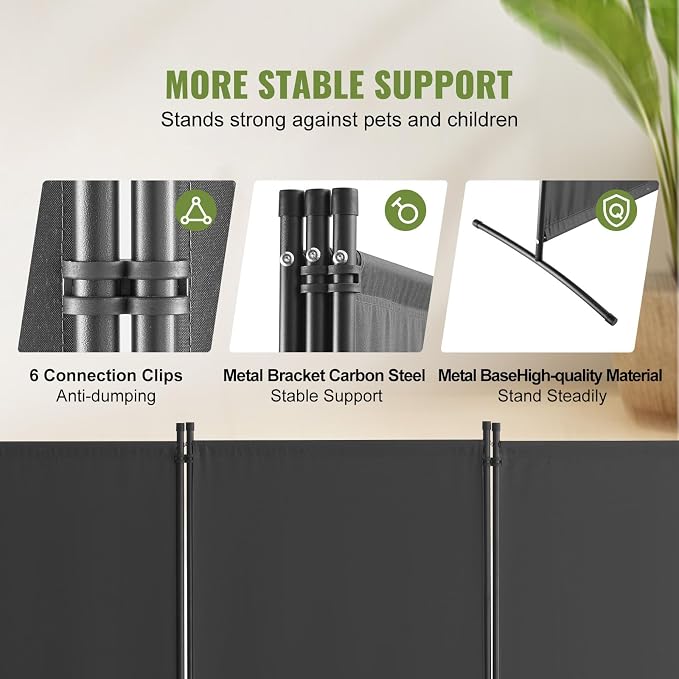 VEVOR Room Divider, 3 Panel Room Dividers and Folding Privacy Screens, Fabric - Image 3