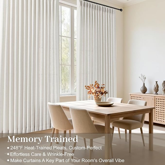Extra Wide Pinch Pleated Linen Curtains - Image 4