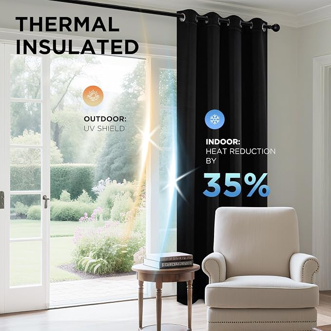 Joydeco Blackout Curtains 108 Inch Length 2 Panels Set, Thermal Insulated Long - Image 4