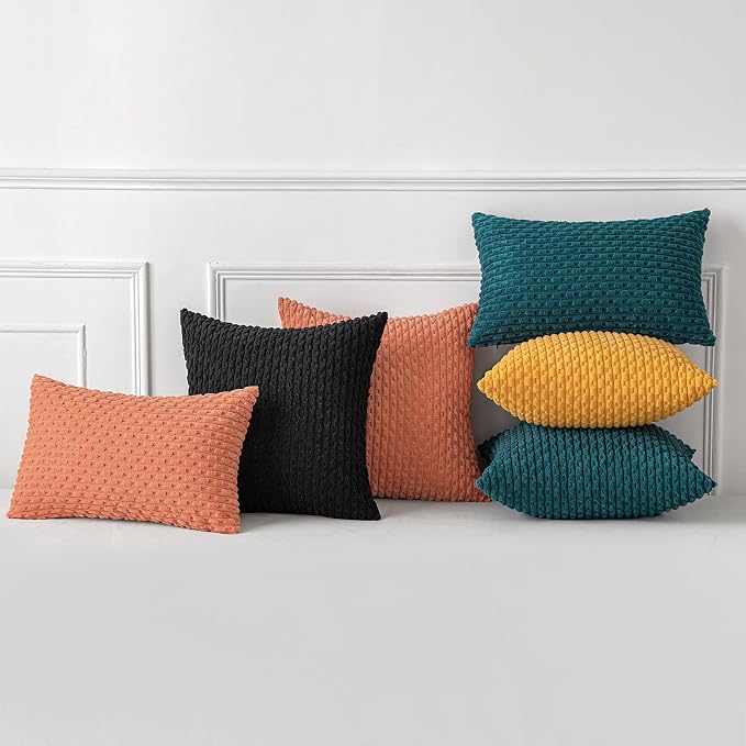 MIULEE Pack of 2 Decorative Lumbar Throw Pillow Covers 12x20 Inch Soft Boho - Image 4