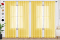 SpaceDresser Yellow Sheer Curtains 4 Panels Rod Pocket Semi-Sheer Curtain 54 by SpaceDresser