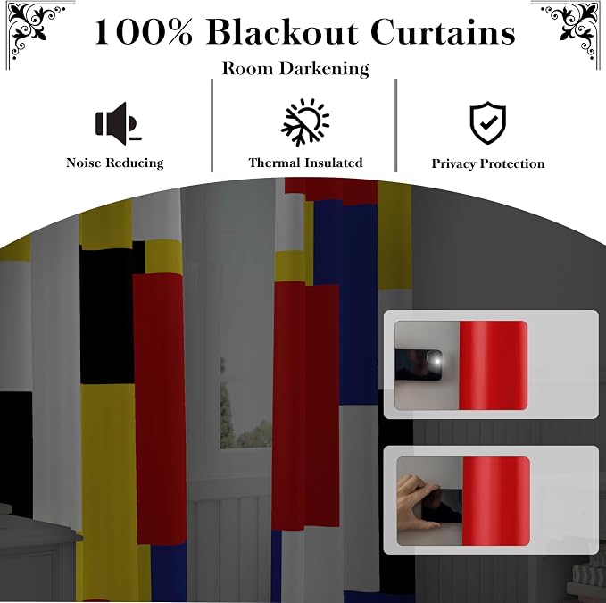 Tyrot Colorful 100% Blackout Curtains - Image 3