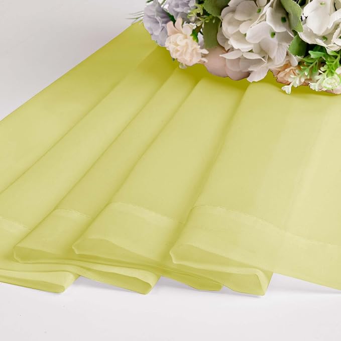 OWENIE Lemon Sheer Curtains for Bedroom Living Room 54 Inch Length 2 Panels Set - Image 7