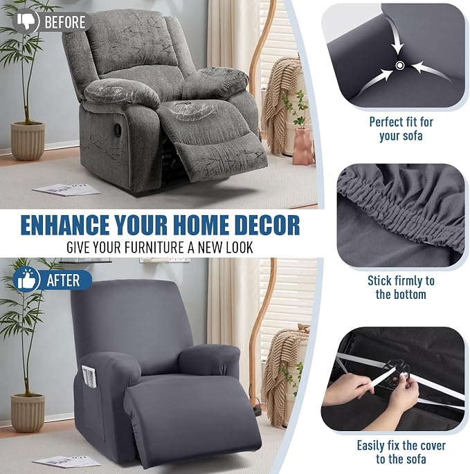 TAOCOCO Stretch Recliner Couch Covers 3-Pieces Style Recliner Chair Covers - Image 5