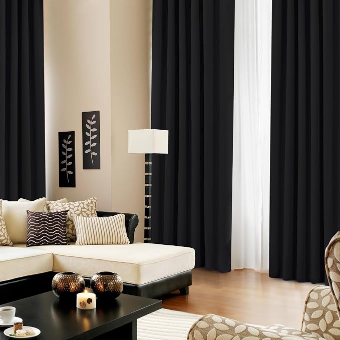Deconovo Blackout Curtains, Thermal Insulated, W52 x L54 2 Panels, Back Tab - Image 4