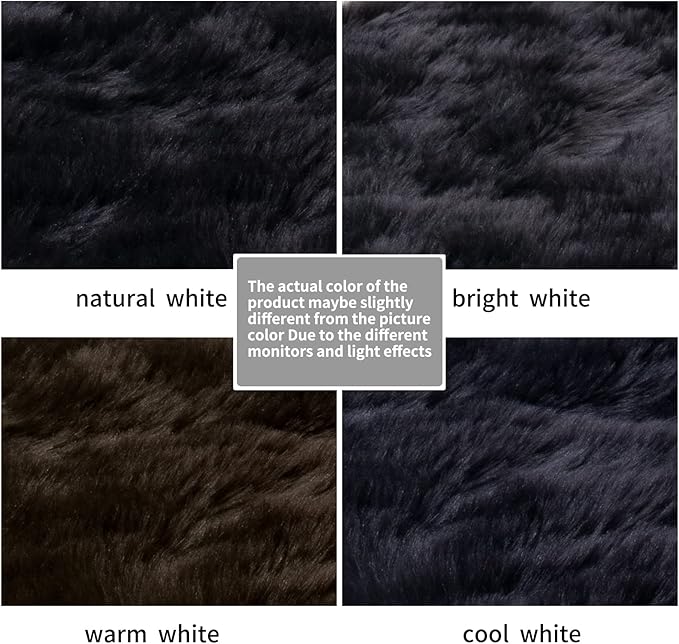Black Faux Fur Rug for Bedroom 3'x5' Soft Shag Fuzzy Rugs for Living Room - Image 5