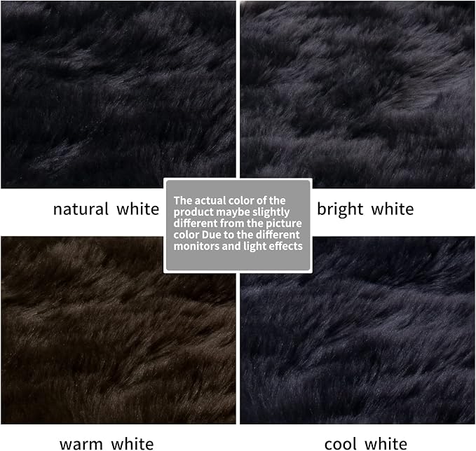 Ciicool Black Fur Fluffy Rug, 2x4 ft Small Faux Fur Rug - Image 5