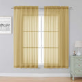 Simplebrand Gold Sheer Curtains, 2 Panels Set by Simplebrand