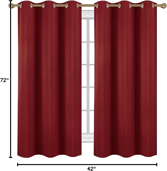 Diraysid Red Grommet Blackout Curtains - Image 5
