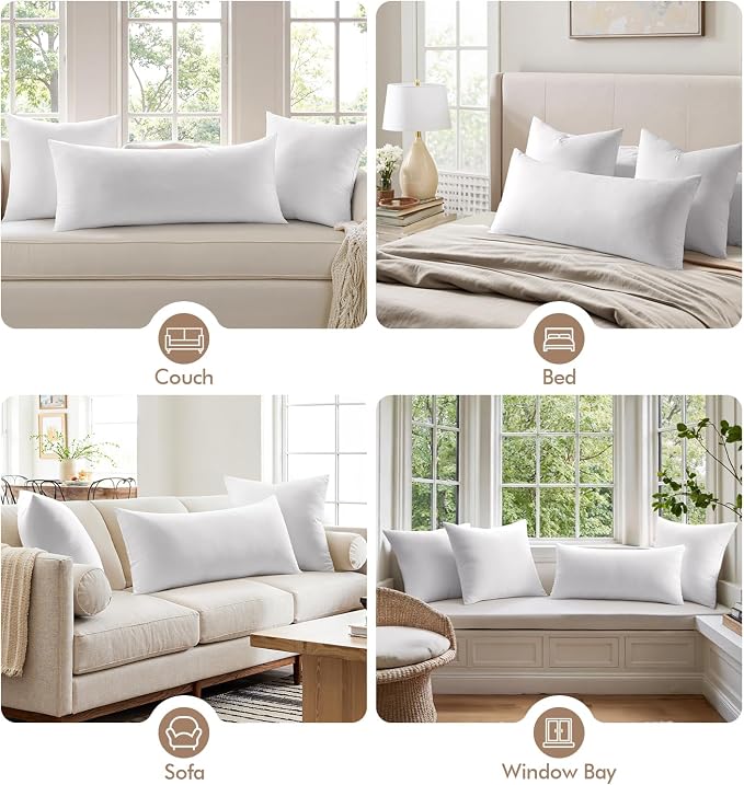 MIULEE 14x36 Pillow Insert -Decorative Throw Pillow - Image 5