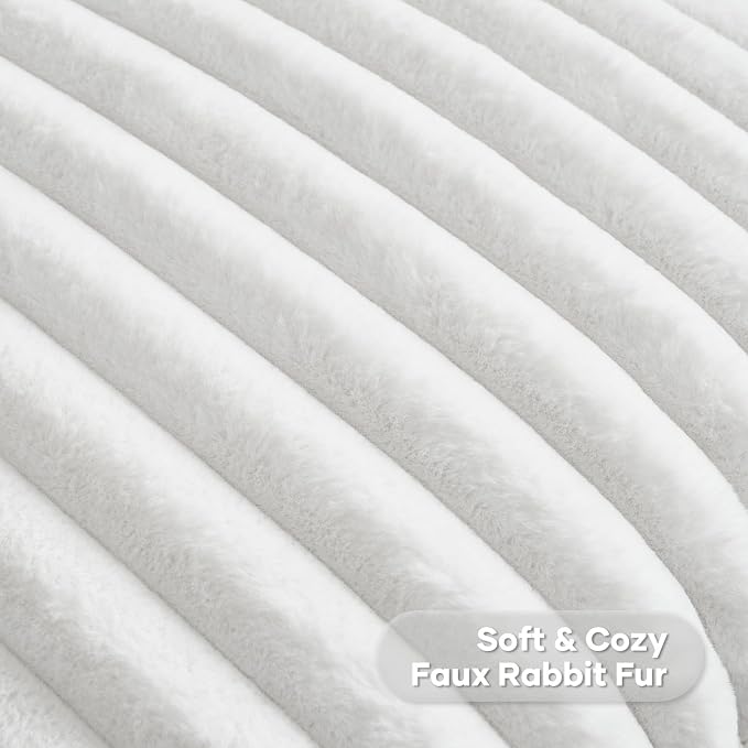 FUTEI White Decorative Throw Pillow Covers Set of 2, 28x28 Inch Soft Fluffy - Image 2