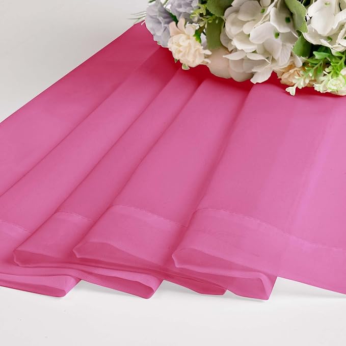 OWENIE Hot Pink Kitchen Sheer Curtains - Image 7