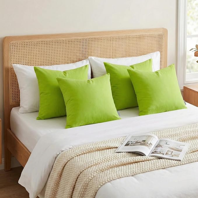 Thmyo 4-Pack 100% Cotton Comfortable Solid Decorative Throw Pillow Case Square - Image 4