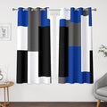 Tyrot Blue Gray 100% Blackout Curtains 45 inch Length 2 Panels Set White Grey by TyrotHomeDecor