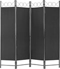 4 Panel Room Divider 6FT Steel Frame Screen Folding Privacy Divider by FDW