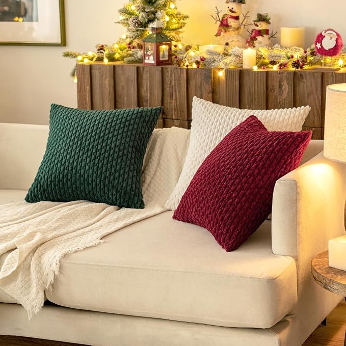 MIULEE Army Green Throw Pillow Covers Soft Corduroy Decorative Eruo Sham Set of - Image 9